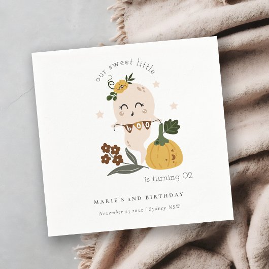 Cute Halloween Ghost Little Boo any age Birthday Servet