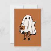 Cute Halloween Ghost met Stockings Halloween Bedankkaart (Voorkant)