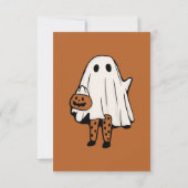 Cute Halloween Ghost met Stockings Halloween Bedankkaart (Achterkant)