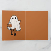 Cute Halloween Ghost met Stockings Halloween Kaart (Binnen)