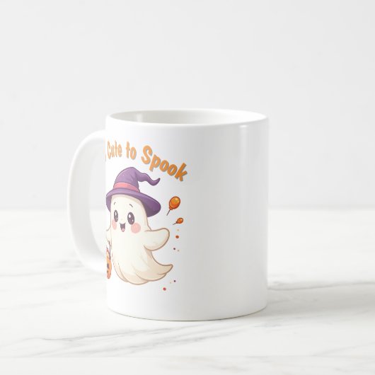 Cute Halloween Ghost Mug gift Koffiemok (Voorkant links)