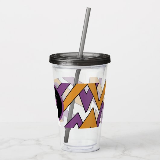 Cute Halloween Ghost Paars Pattern Acryl Drinkbeker (Achterkant)