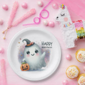 Cute Halloween Ghost Papieren Bordje (Feest)