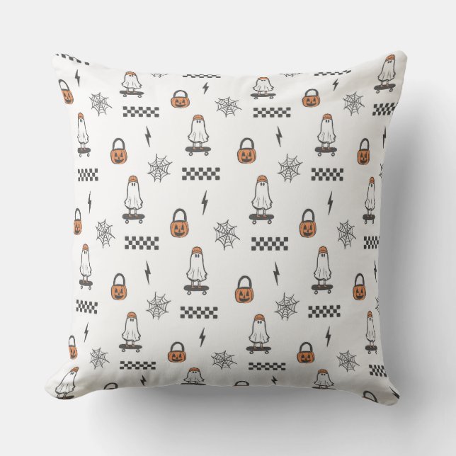 Cute Halloween Ghost Pattern Throw Pillow Buitenkussen (Voorkant)