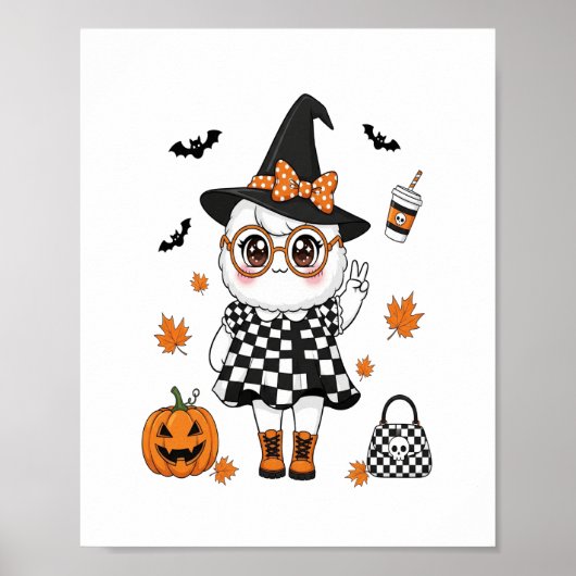 Cute Halloween Ghost Poster (Voorkant)