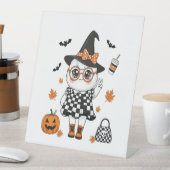 Cute Halloween Ghost Reclamebord Met Voetstuk (Insitu)