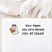 Cute Halloween Ghost Return Address Label (Insitu)