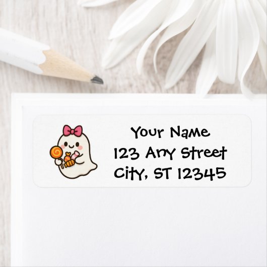 Cute Halloween Ghost Return Address Label (Insitu)