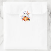 Cute Halloween Ghost Ronde Sticker (Tas)