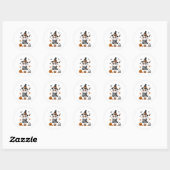 Cute Halloween Ghost Ronde Sticker (Vel)