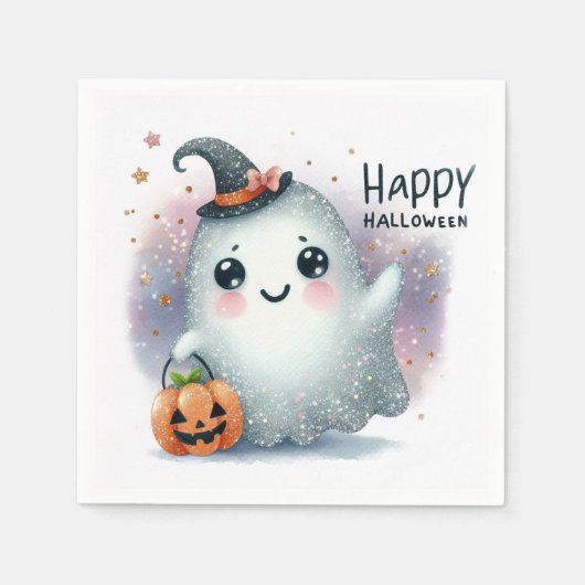 Cute Halloween Ghost Servet (Voorkant)