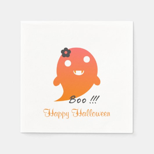 Cute Halloween Ghost Servet (Voorkant)