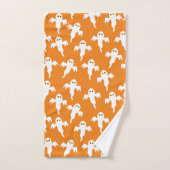 Cute Halloween Ghost Sinaasappel Bad Handdoek (Handdoek)