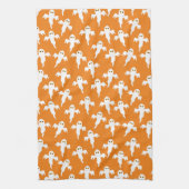 Cute Halloween Ghost Sinaasappel Theedoek (Verticaal)