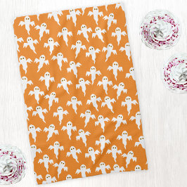 Cute Halloween Ghost Sinaasappel Theedoek