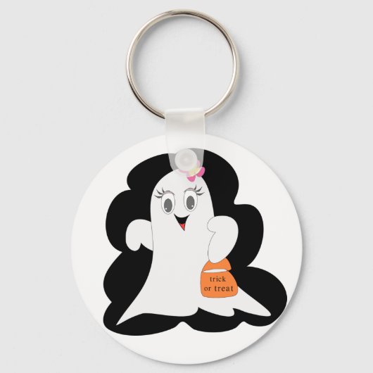 Cute Halloween Ghost Sleutelhanger (Voorkant)