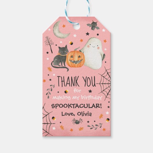 Cute Halloween Ghost Spooktacular Birthday Decor Cadeaulabel (Voorkant)