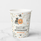 Cute Halloween Ghost Spooktacular Birthday Decor  Papieren Bekers (Achterkant)