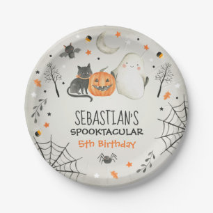 Cute Halloween Ghost Spooktacular Birthday Decor Papieren Bordje