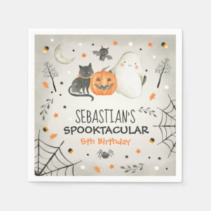 Cute Halloween Ghost Spooktacular Birthday Decor Servet