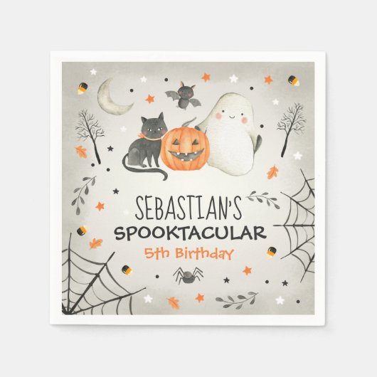 Cute Halloween Ghost Spooktacular Birthday Decor Servet (Voorkant)
