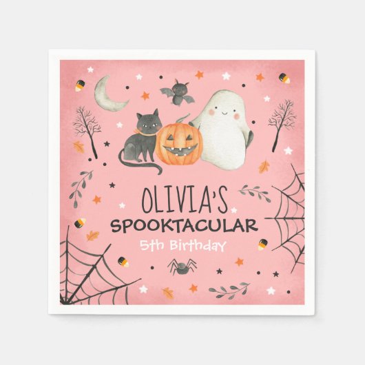 Cute Halloween Ghost Spooktacular Birthday Decor Servet (Voorkant)