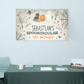 Cute Halloween Ghost Spooktacular Birthday Decor Spandoek (Beurs)