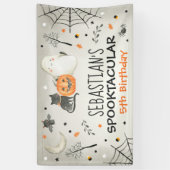 Cute Halloween Ghost Spooktacular Birthday Decor Spandoek (Verticaal)
