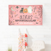 Cute Halloween Ghost Spooktacular Birthday Decor Spandoek (Insitu)