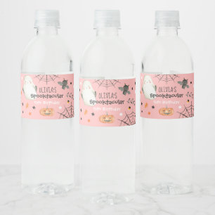 Cute Halloween Ghost Spooktacular Birthday Decor Waterfles Etiket
