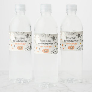 Cute Halloween Ghost Spooktacular Birthday Decor Waterfles Etiket