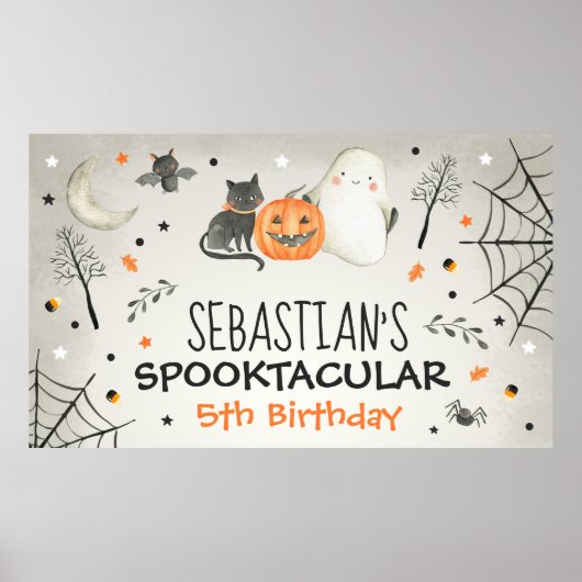 Cute Halloween Ghost Spooktacular Birthday Poster (Voorkant)