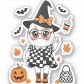 Cute Halloween Ghost Sticker (Voorkant)
