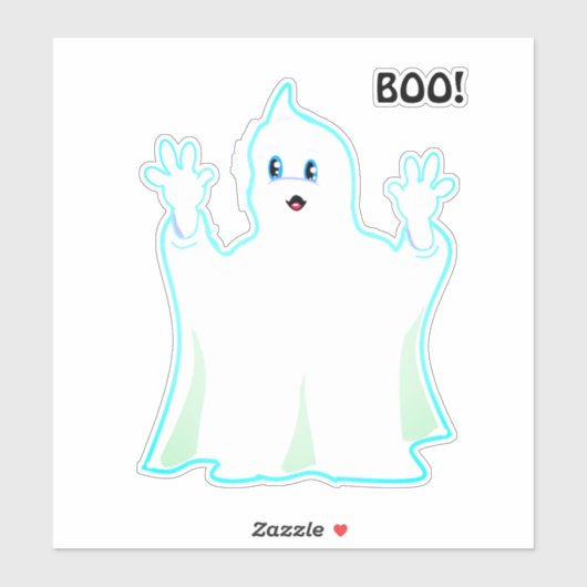 Cute Halloween Ghost Sticker (Vel)