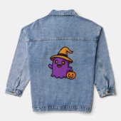Cute Halloween Ghost Sticker Denim Jacket (Achterkant)