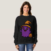 Cute Halloween Ghost Sticker Trui (Voorkant volledig)