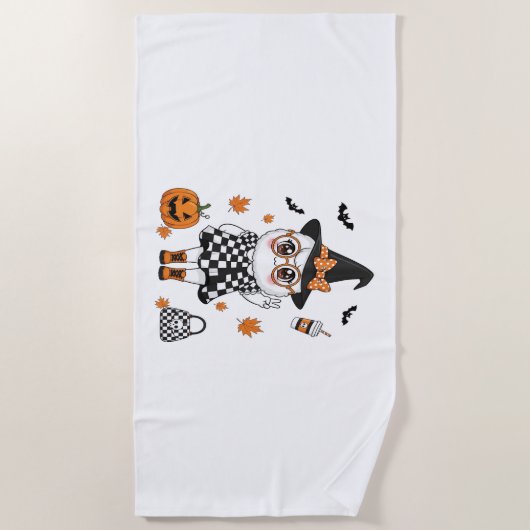 Cute Halloween Ghost Strandlaken (Voorkant)