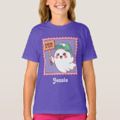 Cute Halloween Ghost Trick or Treat Kids Custom T-shirt (Voorkant)