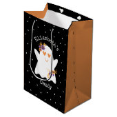 Cute Halloween Ghost Trick or treat Snoep Medium Cadeauzakje (Voorkant Gekanteld)
