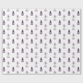 Cute Halloween Ghost Witch Gnome Pattern Cadeaupapier (Vlak)