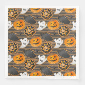 CUTE HALLOWEEN GHOSTS BATS SPIDER WEBS PUMPKINS SERVET (Voorkant)