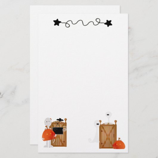 Cute Halloween Ghosts Briefpapier (Voorkant / Achterkant)