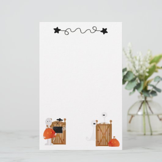 Cute Halloween Ghosts Briefpapier (Staand voorkant)