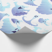 Cute Halloween Ghosts Cadeaupapier (Hoek)