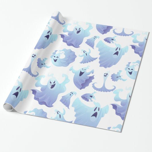 Cute Halloween Ghosts Cadeaupapier (Uitgerold)