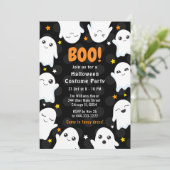 Cute Halloween Ghosts Costume Party Kaart (Staand voorkant)