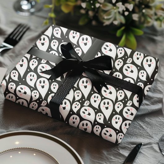Cute Halloween Ghosts Patroon Cadeaupapier