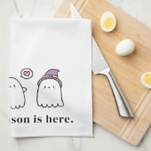 Cute Halloween Ghosts Spooky Season White Theedoek (Quarter Fold)