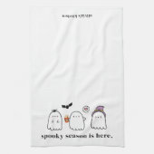 Cute Halloween Ghosts Spooky Season White Theedoek (Verticaal)