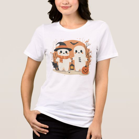 Cute Halloween Ghosts T-Shirt (Voorkant)